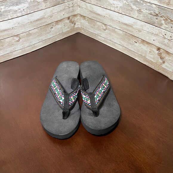 QLEYO Women's Platform Flip Flop with Arch Support, Comfortable Yoga Mat Wedge - Picture 2 of 10